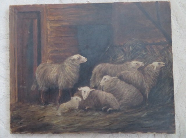 Antique Sheep Painting added to Wall Decor